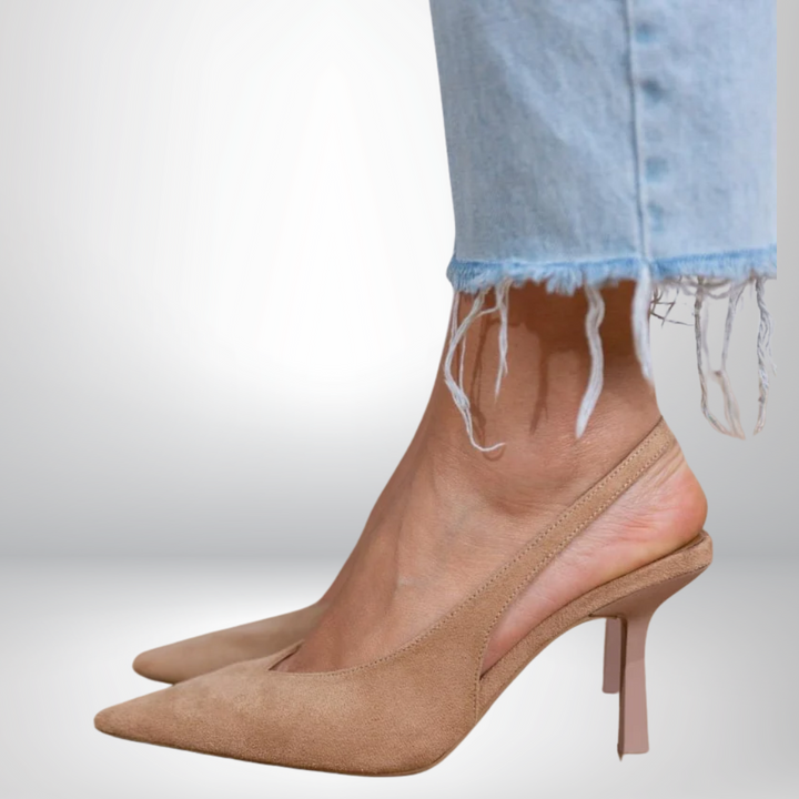 Marlena™ | Nude slingback pumps with a thin heel