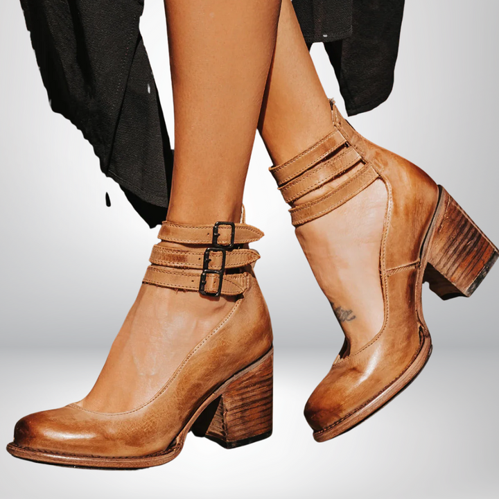 Ginevra™ | Multi-Strap Heels with Thick Heel