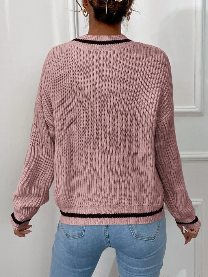 Marina | Striped Waffle Knit Sweater