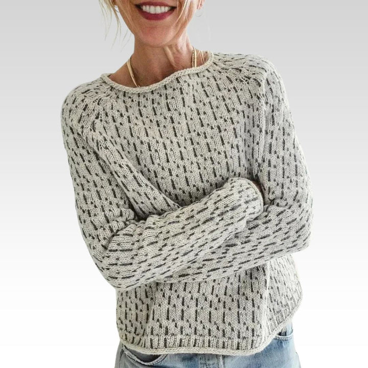 Victoria | Elegant Gray Sweater with Boat Neck