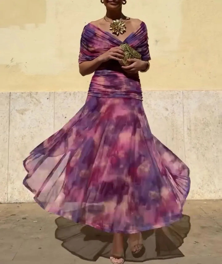 ALMA™ | LONG V-NECK DRESS