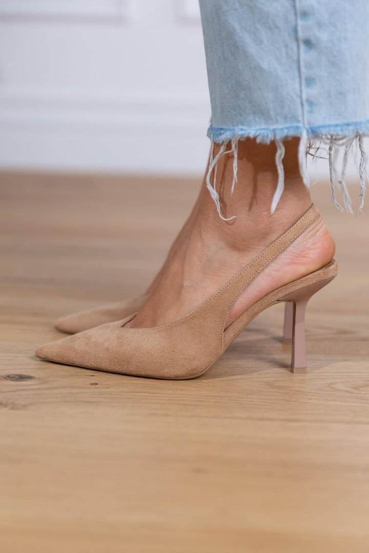 Marlena™ | Nude slingback pumps with a thin heel