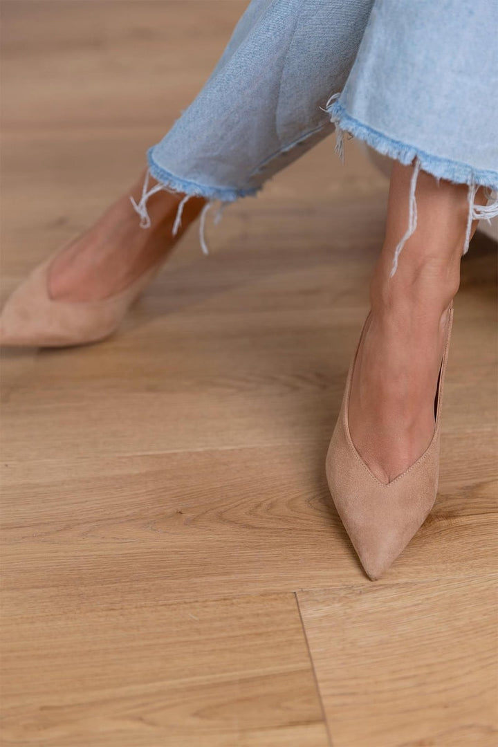 Marlena™ | Nude slingback pumps with a thin heel