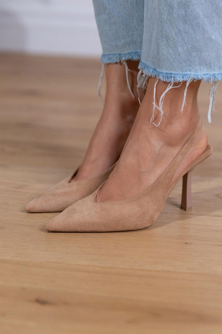 Marlena™ | Nude slingback pumps with a thin heel
