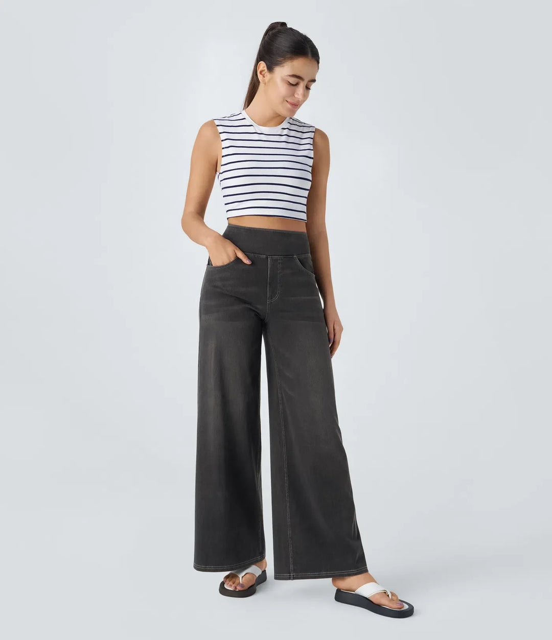 Victoria | High-Waisted Elastic Trousers with a Comfortable Fit