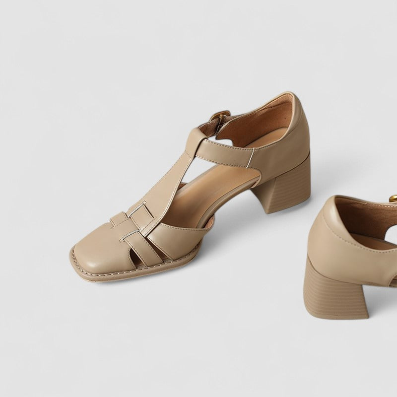Scarlett™ – Orthopedic T-Strap Block Heels