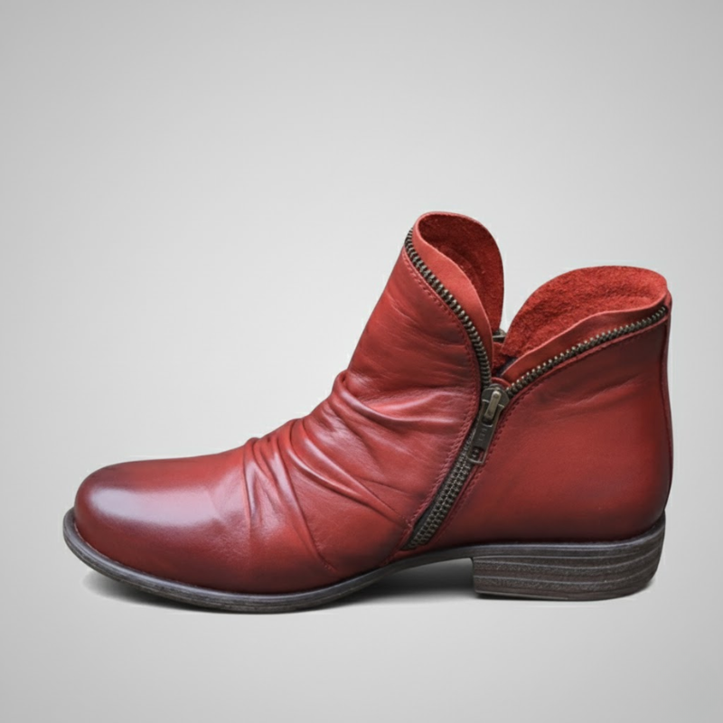 Victoria | Orthopedic Leather Zip Boots