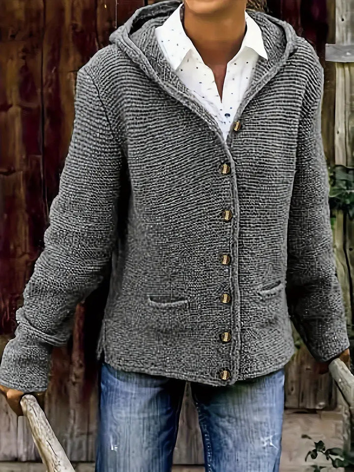 Bressan | Elegant Long Sleeve Hooded Cardigan