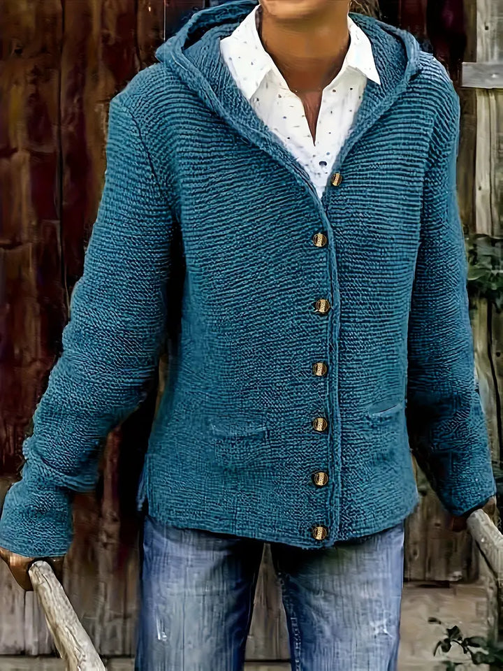 Bressan | Elegant Long Sleeve Hooded Cardigan