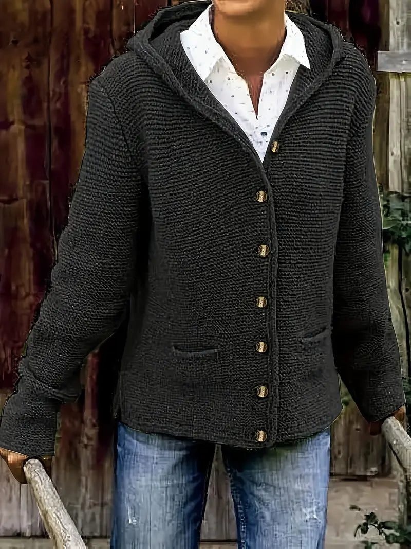 Bressan | Elegant Long Sleeve Hooded Cardigan