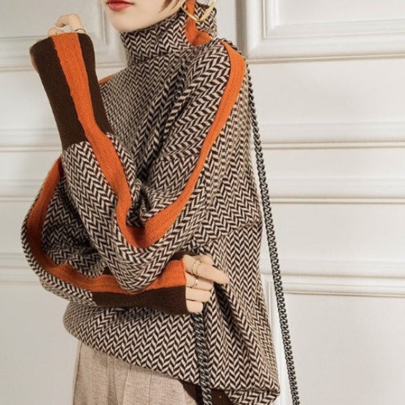 Vera™ | High Neck Striped Couture