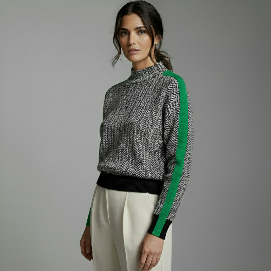 Vera™ | High Neck Striped Couture