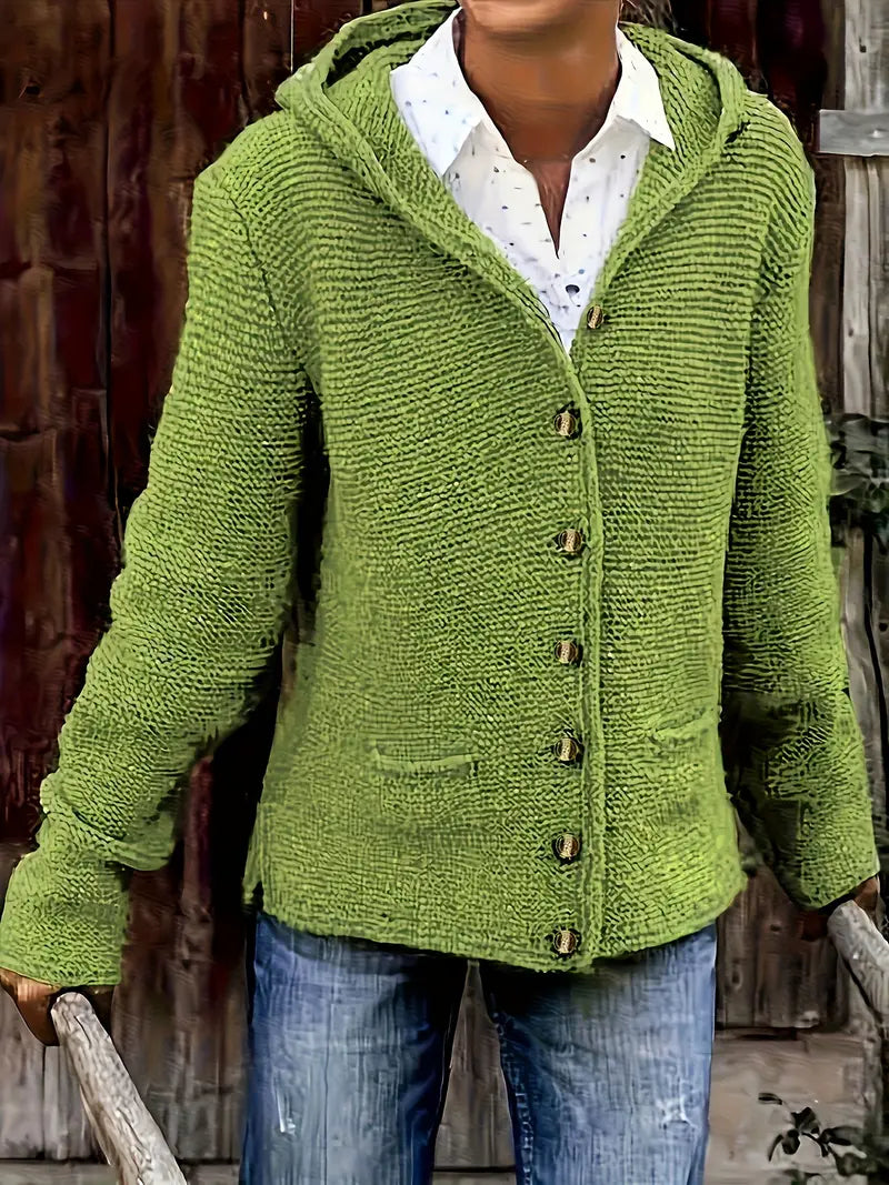 Bressan | Elegant Long Sleeve Hooded Cardigan