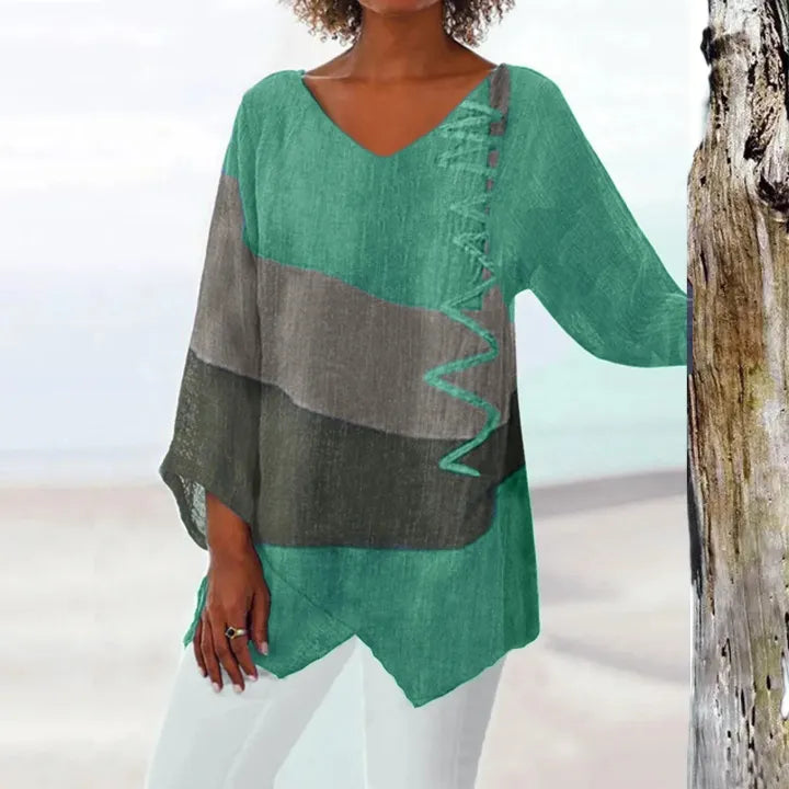 Leviana | Artistic V-Neck Tunic – Creative, Airy & Elegant